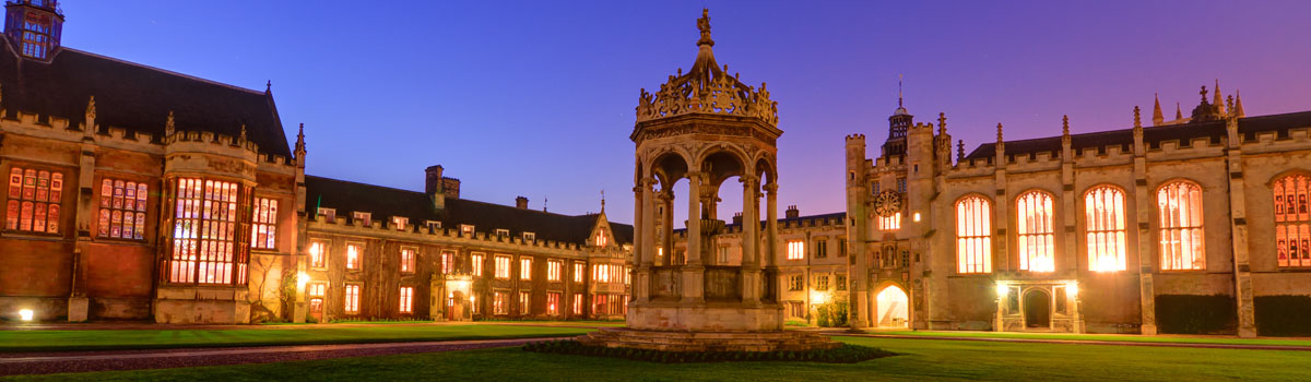 Trinity College, Great Court at night