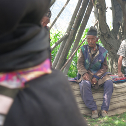 Kalsang, now suffering from the paralysis of the left side of his body, reflects on over ninety years as a Himalayan nomad (Anthony Howarth, 2016)