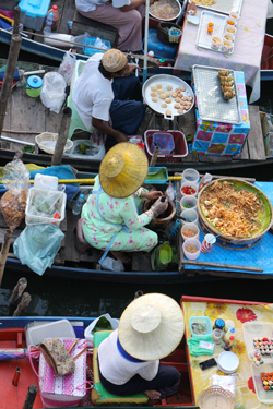 Floating market in south east Asia 