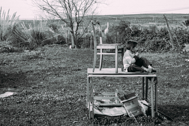 My neighbour Alejandro enjoys a contemplative moment in our garden (Patrick O'Hare, 2015)