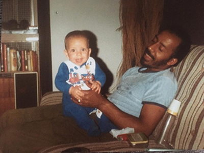 Andrew Sanchez and his father, c.1982. Credit: Unknown.