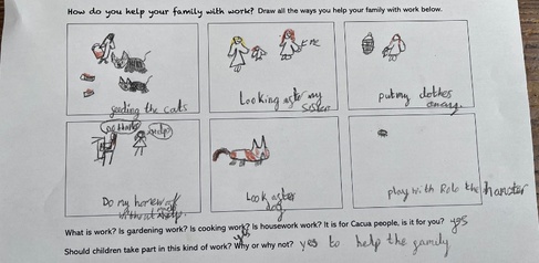 Children take part in a workshop as part of the Cambridge Festival’s Family Weekend