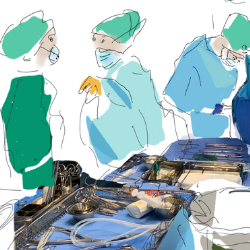 Field note from the neurosurgery © Maxime Le Calvé, Berlin, 2022 