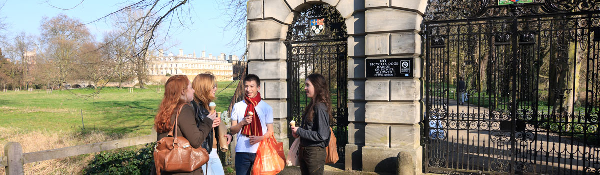 Students at Kings College Gate