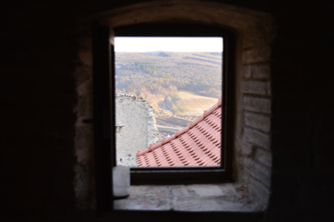 The view out of a window of the medieval castle at Rupea (Hugh Williamson, 2015) 