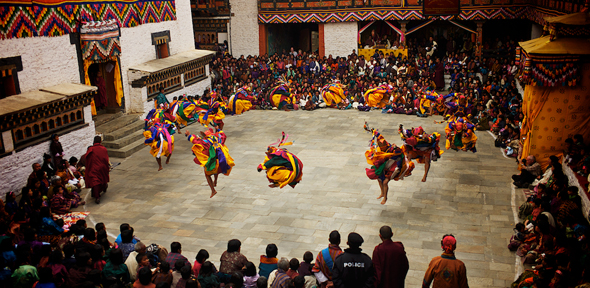 Mongar Dzong Tshechu Dancers, Bhutan (credit: Jonathan Taee)